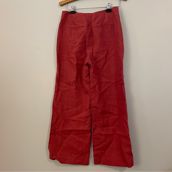 Boden High Rise Wide Leg Button Detail Linen Pants Size 6P - Picture 2 of 14